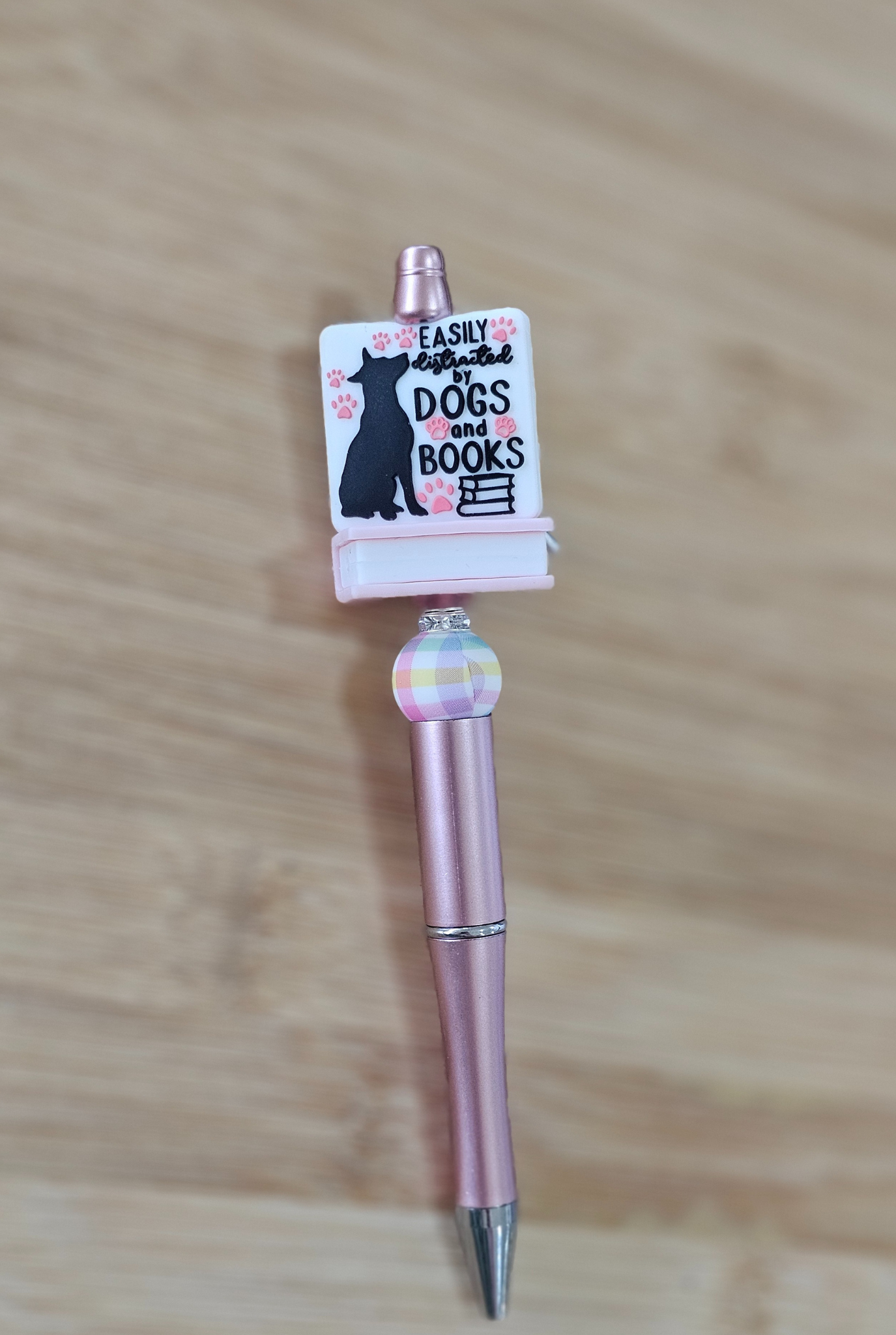 Dogs and Books Pen - Metallic Pink